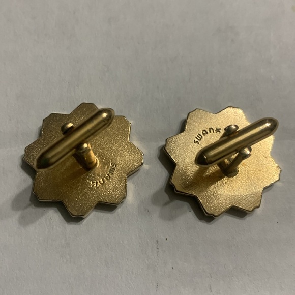 Vintage 1950’s Royal Crest Lion White Horse enamel Cosmic Wedding Cufflinks - Picture 6 of 7